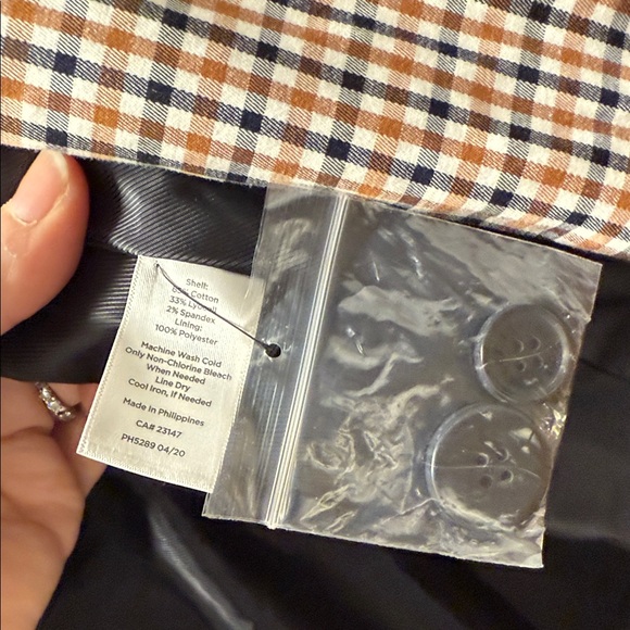 Talbots Checkered Plaid Trench Coat in Brown and Black - Picture 6 of 7